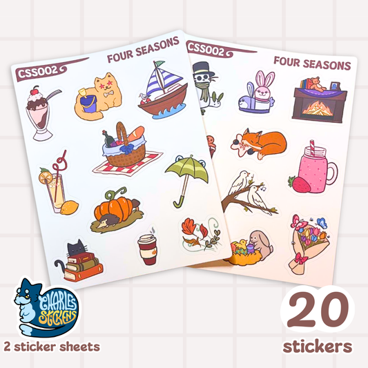 (NOVO!) Folha de Autocolantes Quatro Estações