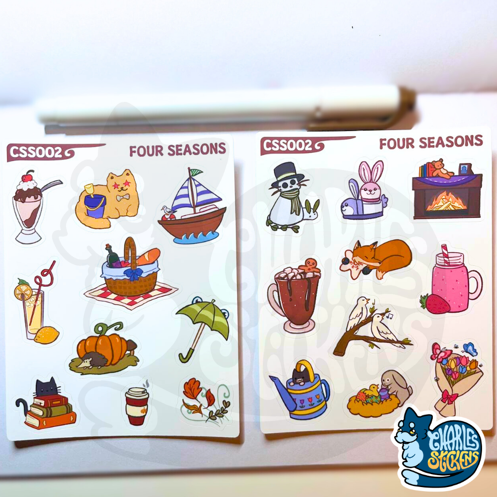 (NOVO!) Folha de Autocolantes Quatro Estações