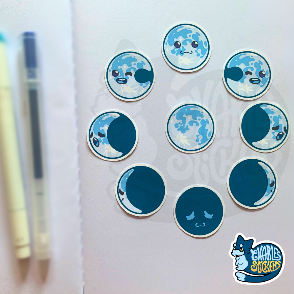 Lunar Phases Sticker Pack